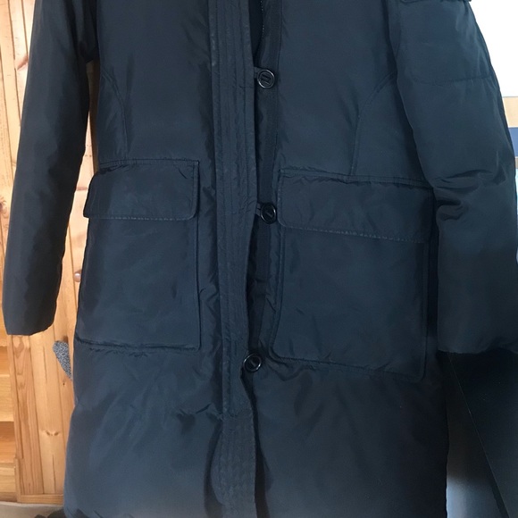 Black winter jacket with hood fits like M - Picture 2 of 6